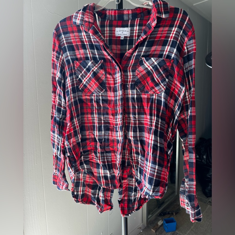 Red cotton on flannel